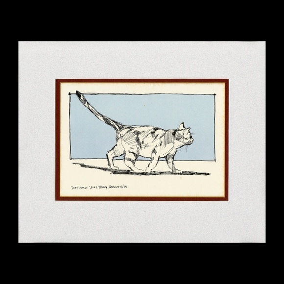 2 Vintage Cat Art Prints by International Artist Barry Barnett, 1989, Silkscreen - Picture 2 of 8